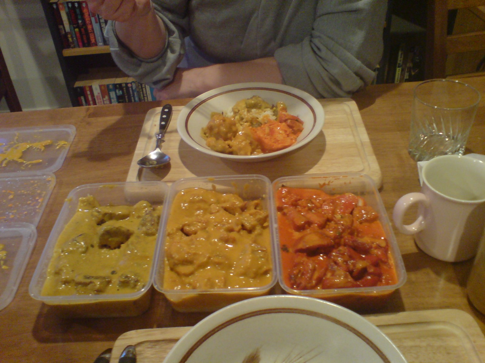 Illustrative concept photo of packed takeaway food containers and catering portions